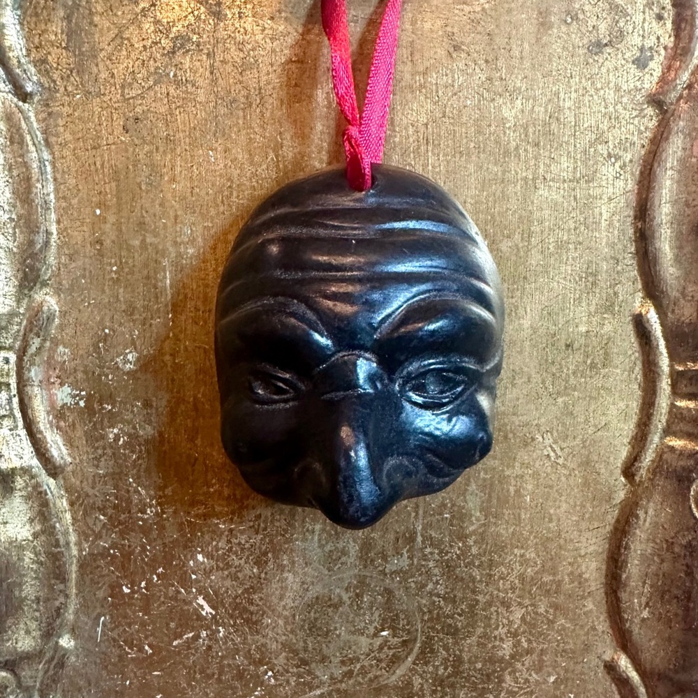Original Venetian Mask. Miniature Ceramic Wall Decoration From Italy